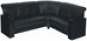  Угловой диван для офиса Oriental Bosso c кожаным подлокотником, черная натуральная кожа 