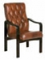  Кресло для посетителей Oriental DB-13LA (Укороченная спинка), кожа с эффектом старения, древесина Амати 